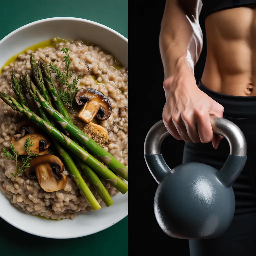 asparagus mushroom sorghum risotto