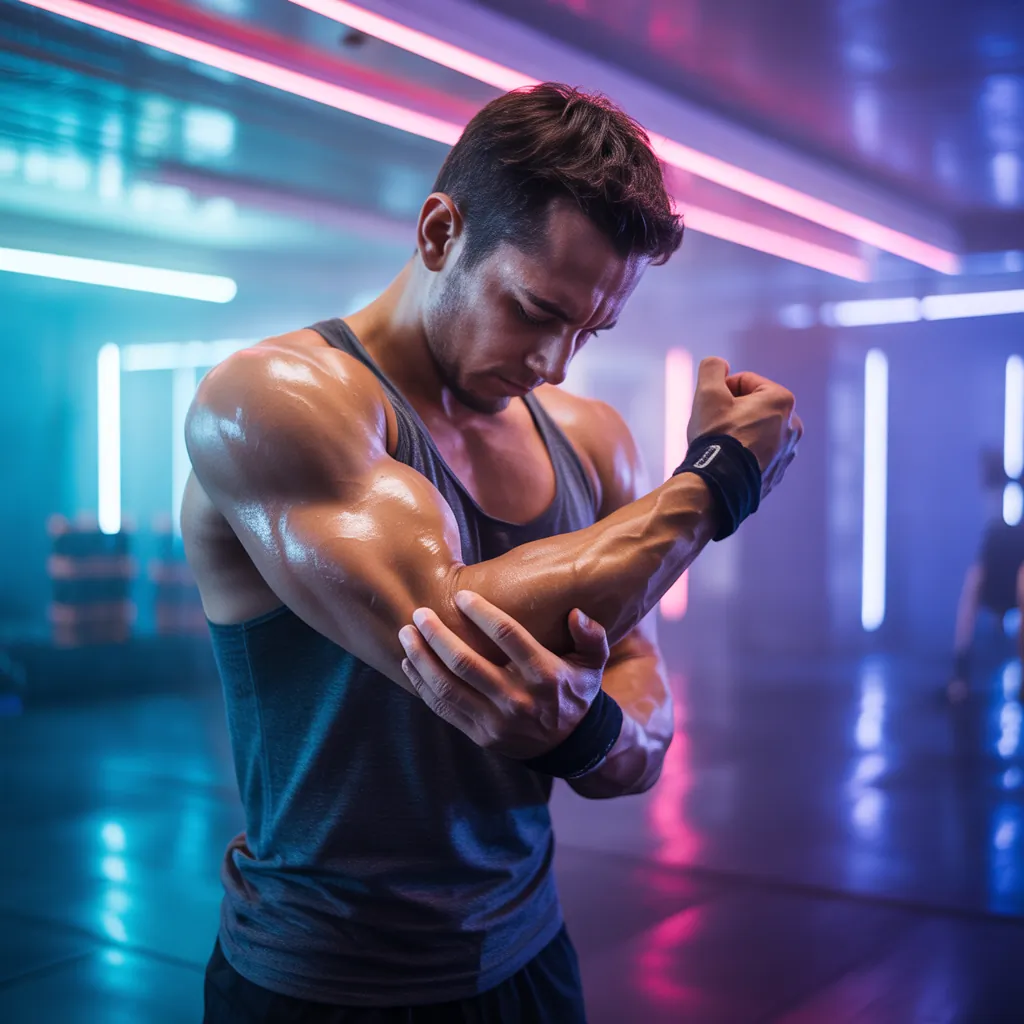 cant extend arm after workout