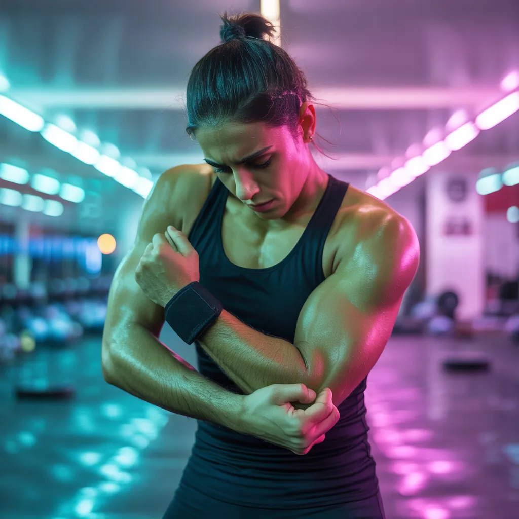 cant extend arm after workout