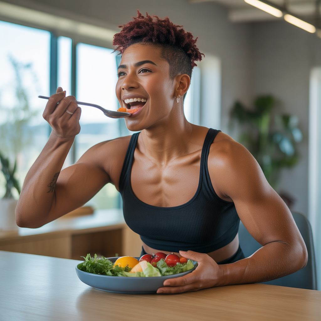 eating pose