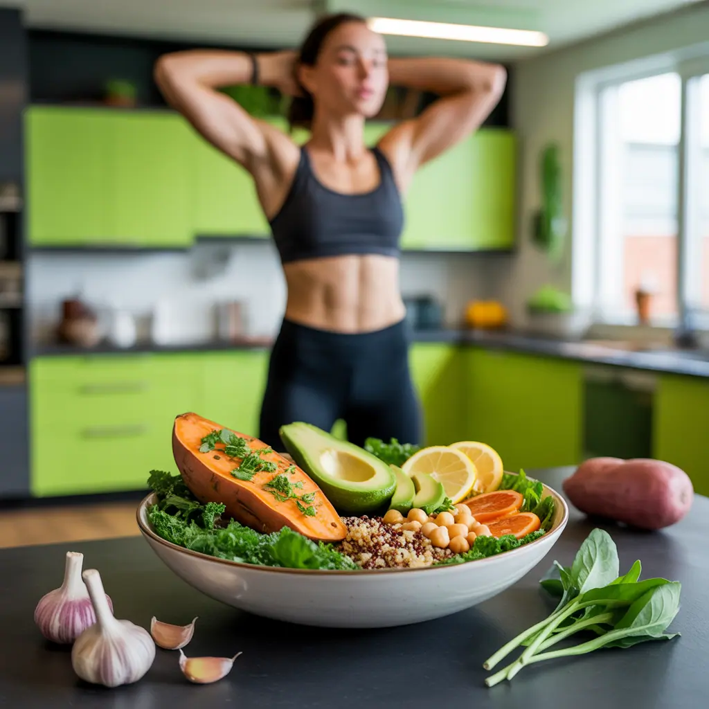 garlic herb sweet potato nourish bowl