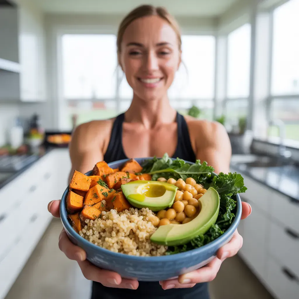 garlic herb sweet potato nourish bowl