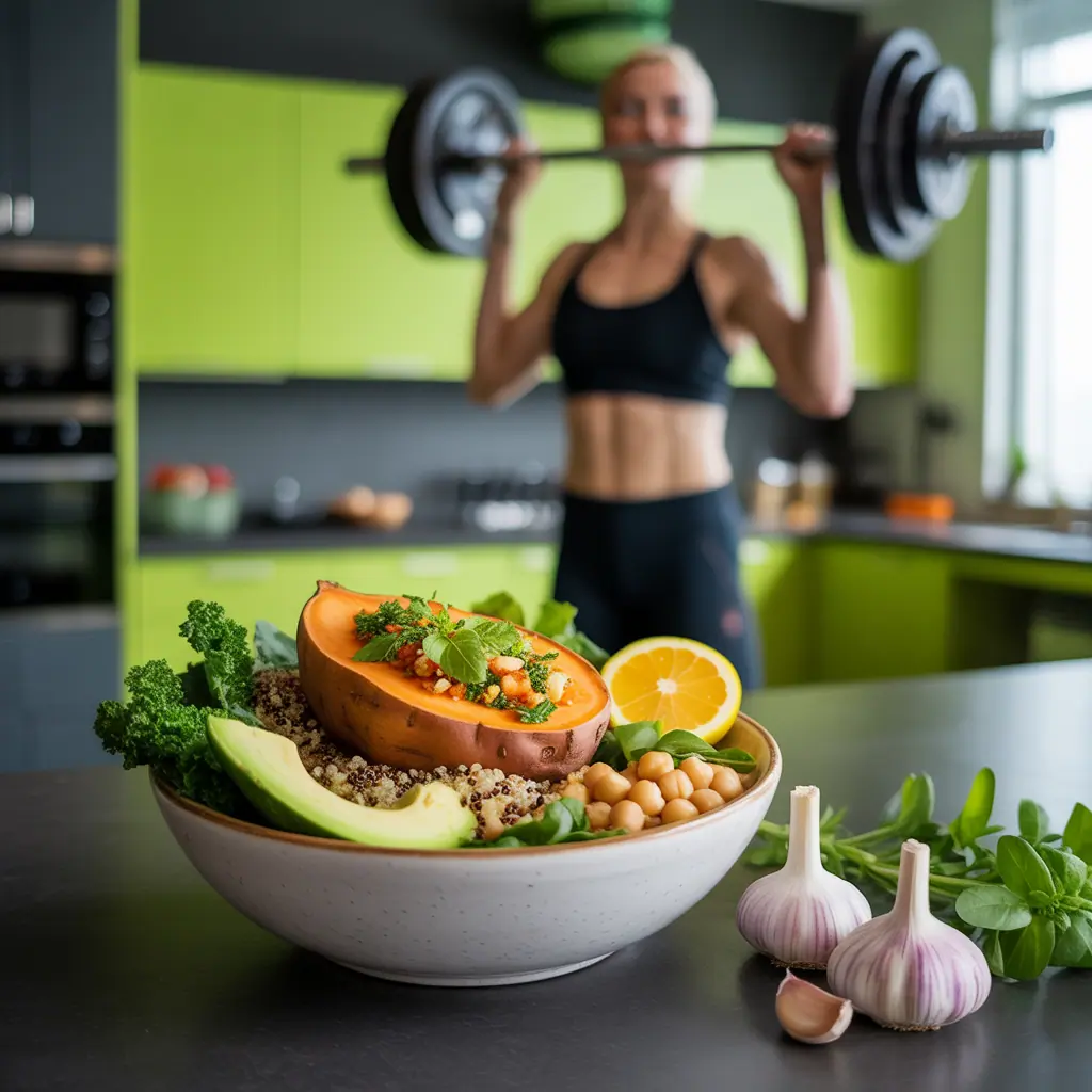 garlic herb sweet potato nourish bowl