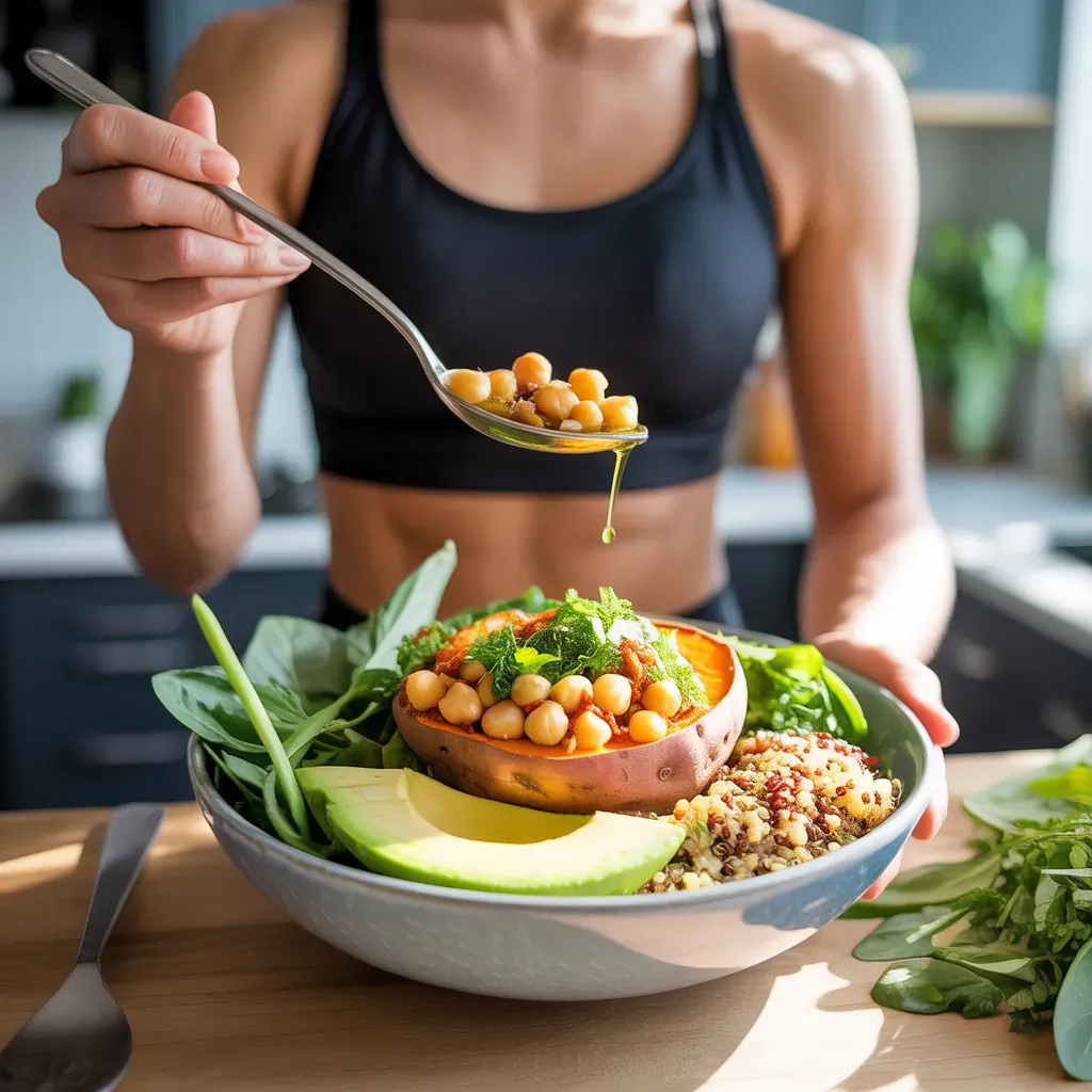 garlic herb sweet potato nourish bowl