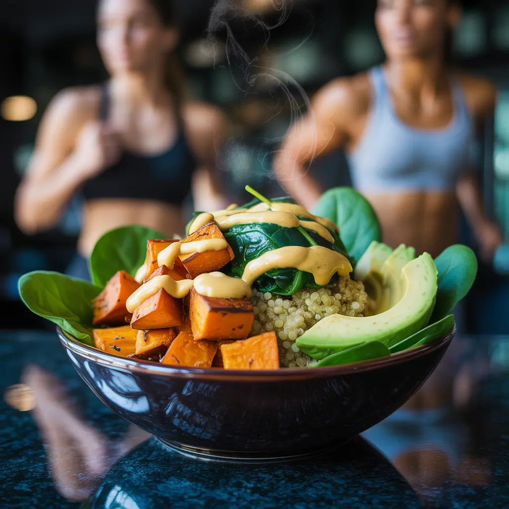 garlic herb sweet potato nourish bowl