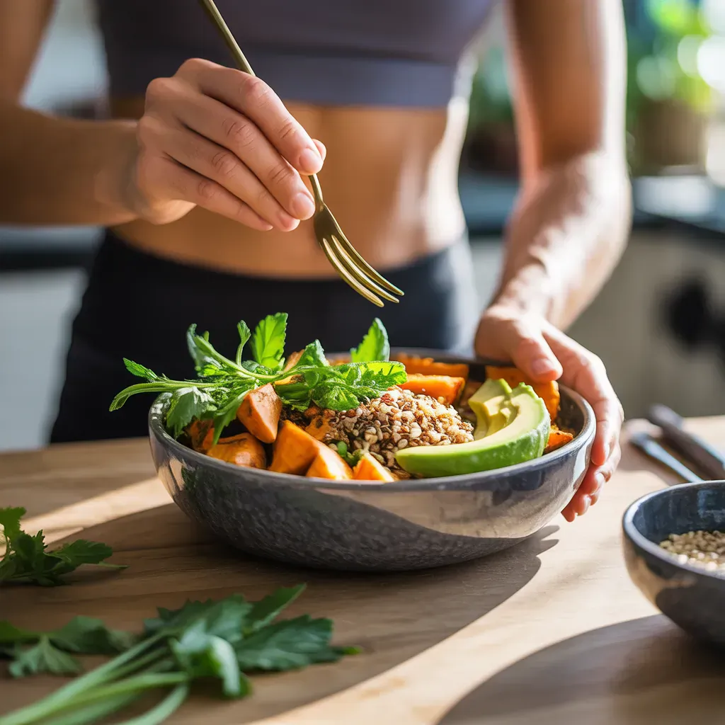 garlic herb sweet potato nourish bowl