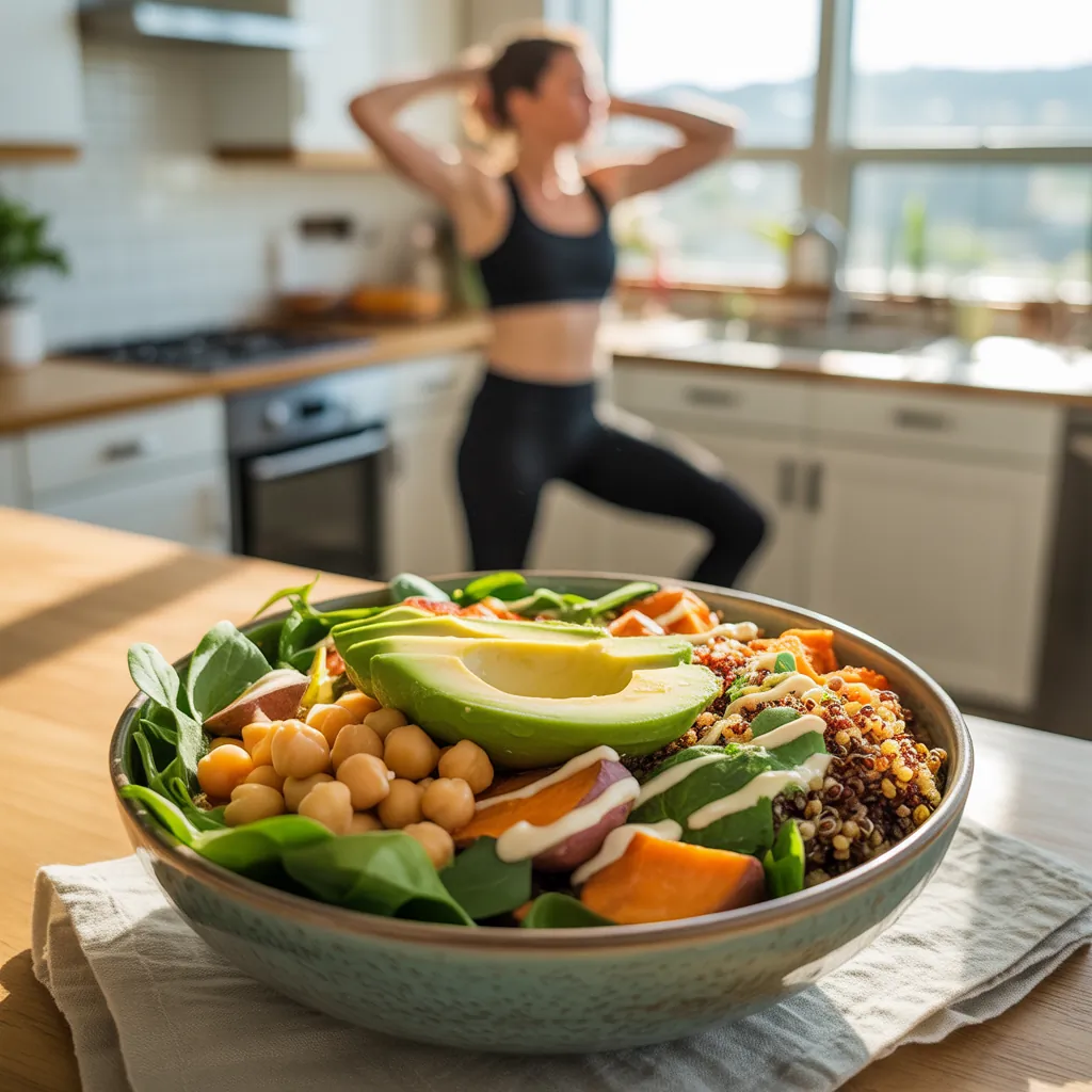 garlic herb sweet potato nourish bowl