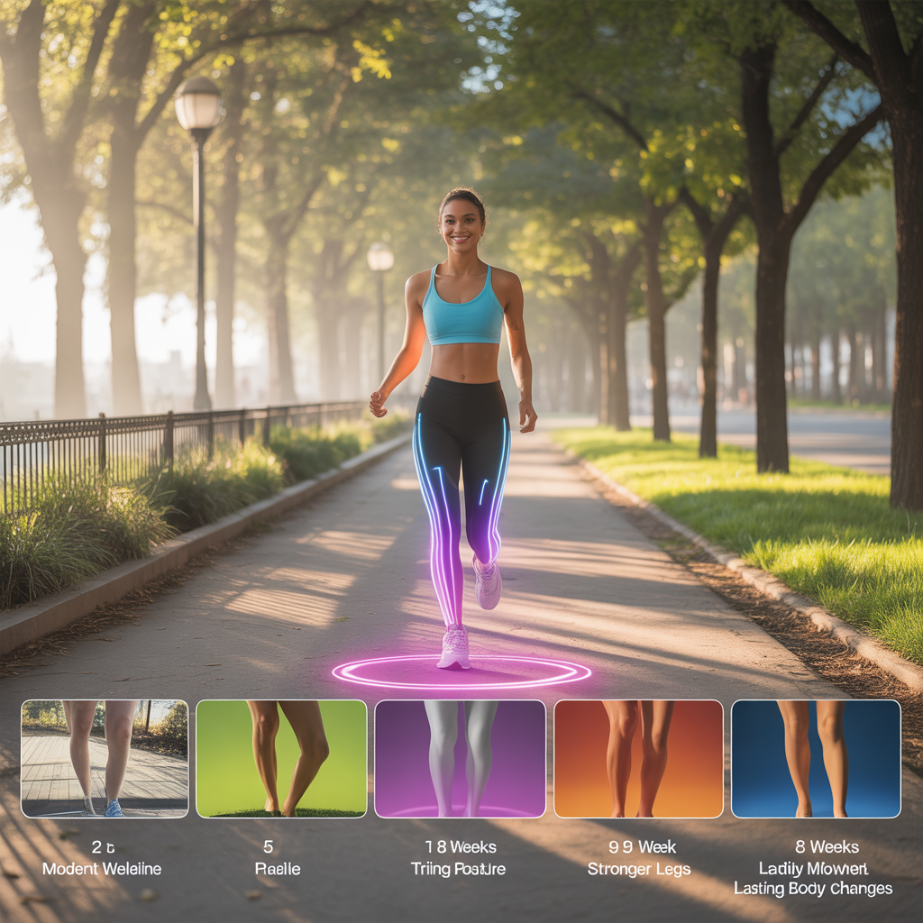 how long does it take to see body changes from walking