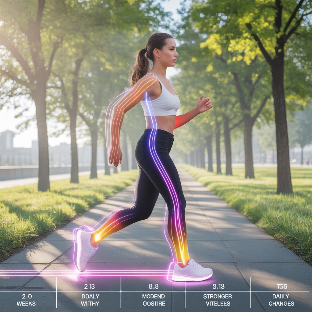 how long does it take to see body changes from walking