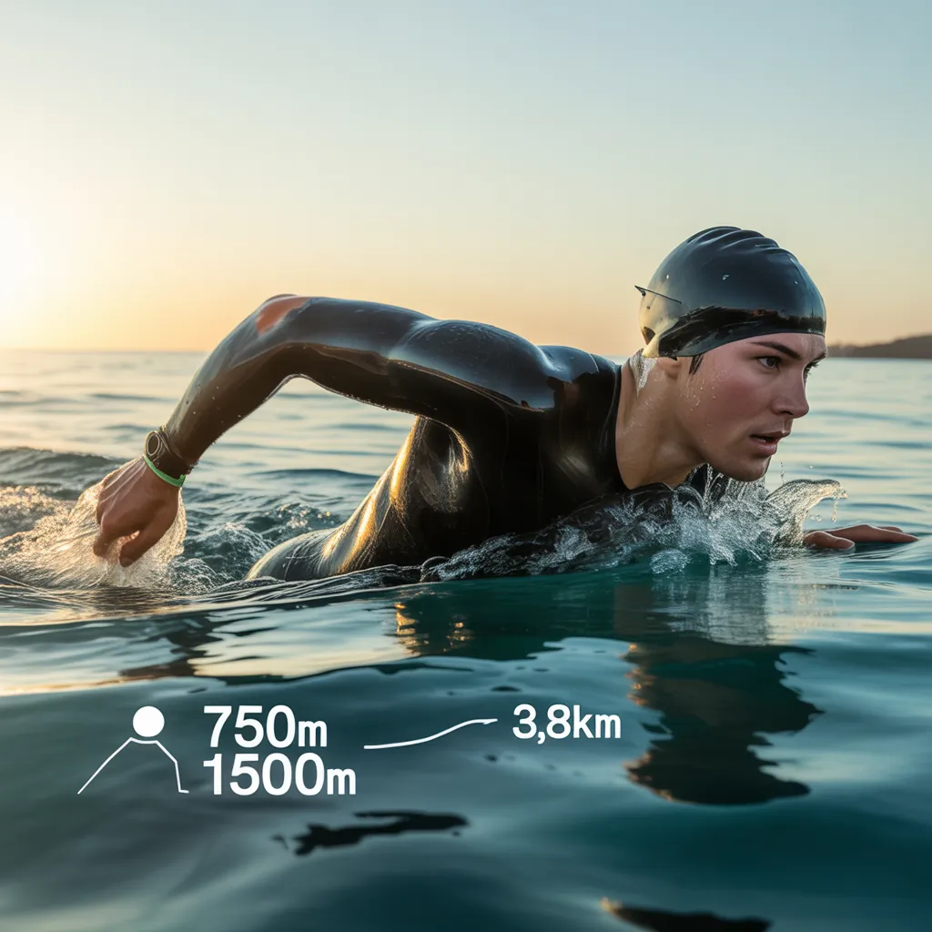 how long is the swim in a triathlon