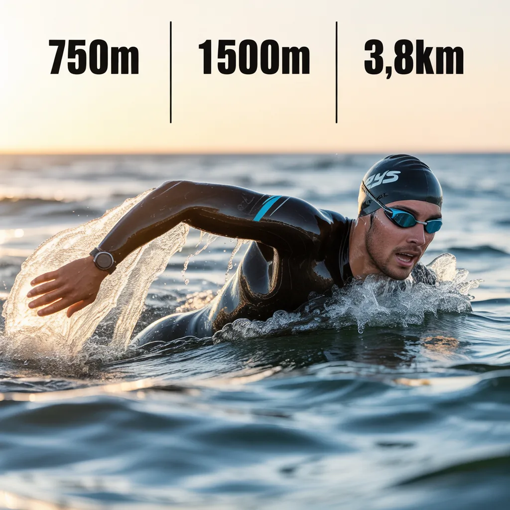 how long is the swim in a triathlon