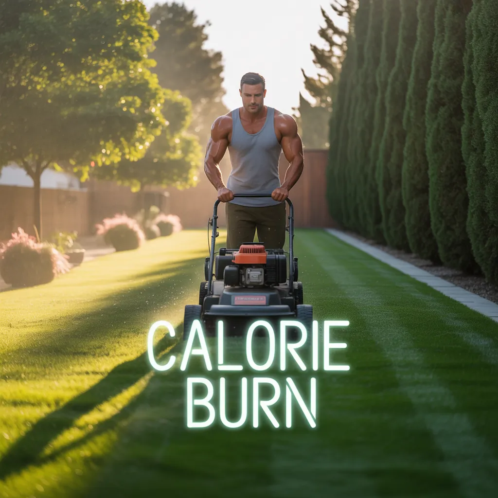 how many calories do you burn cutting grass