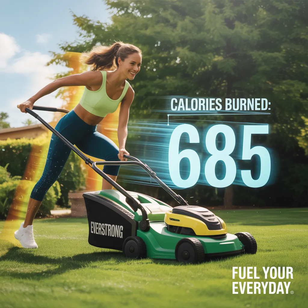 how many calories do you burn mowing the grass