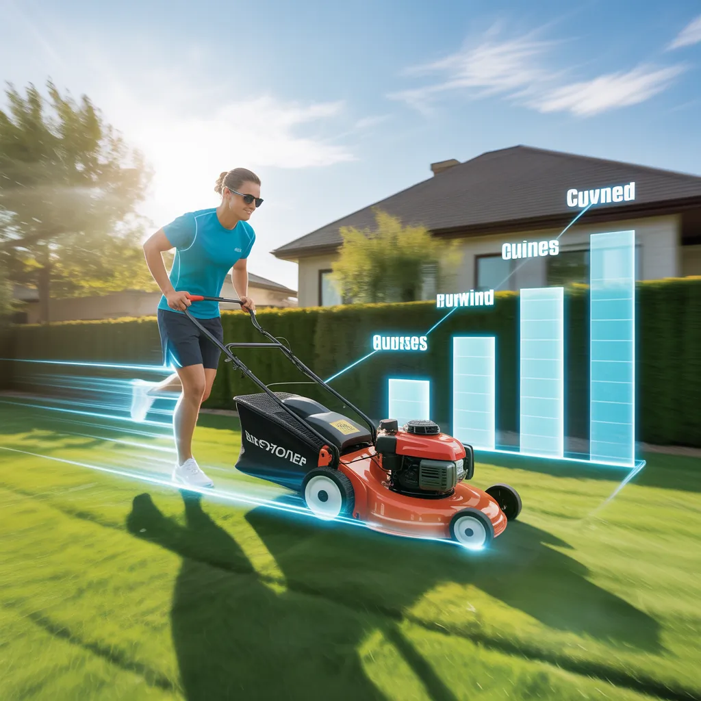 how many calories do you burn mowing the grass