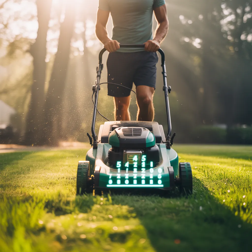 how many calories do you burn mowing the grass