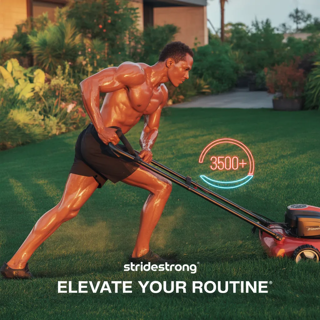 how many calories do you burn mowing the grass