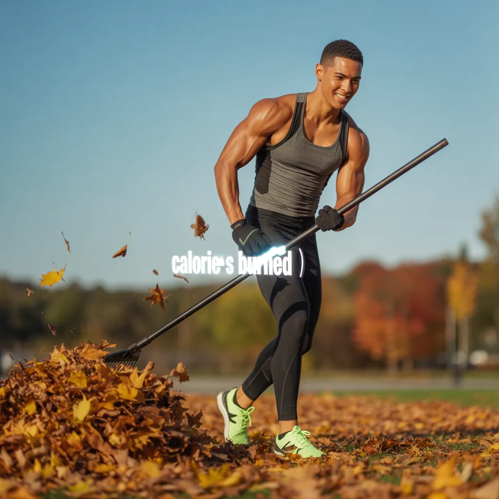 how many calories do you burn raking leaves