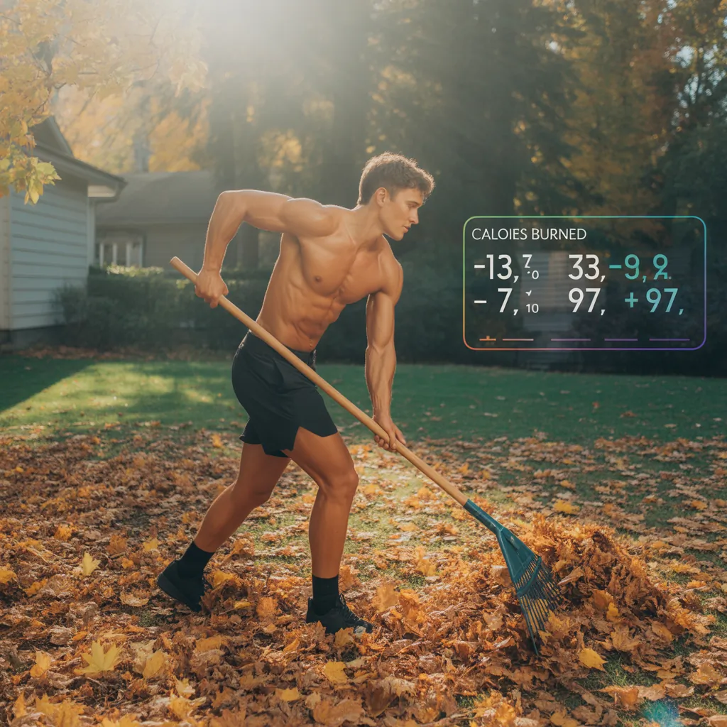 how many calories do you burn raking leaves