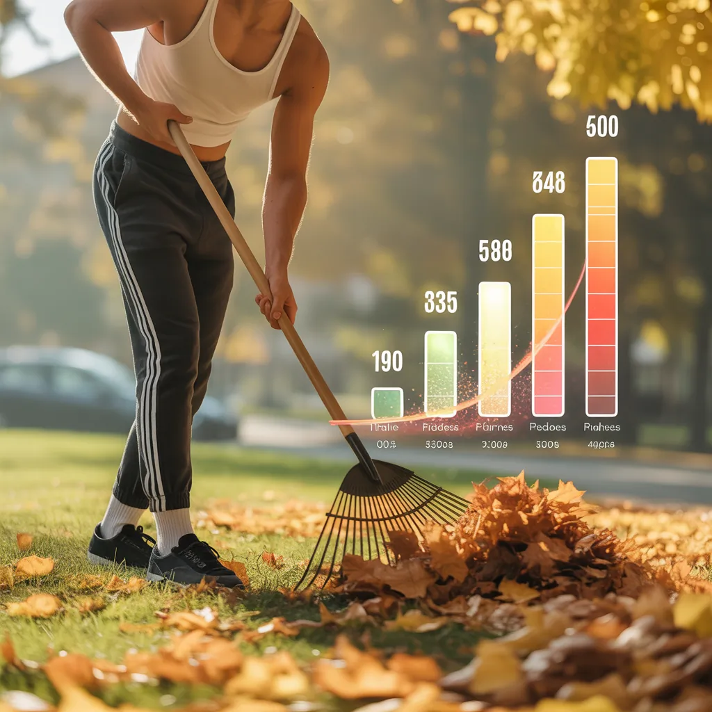 how many calories do you burn raking leaves