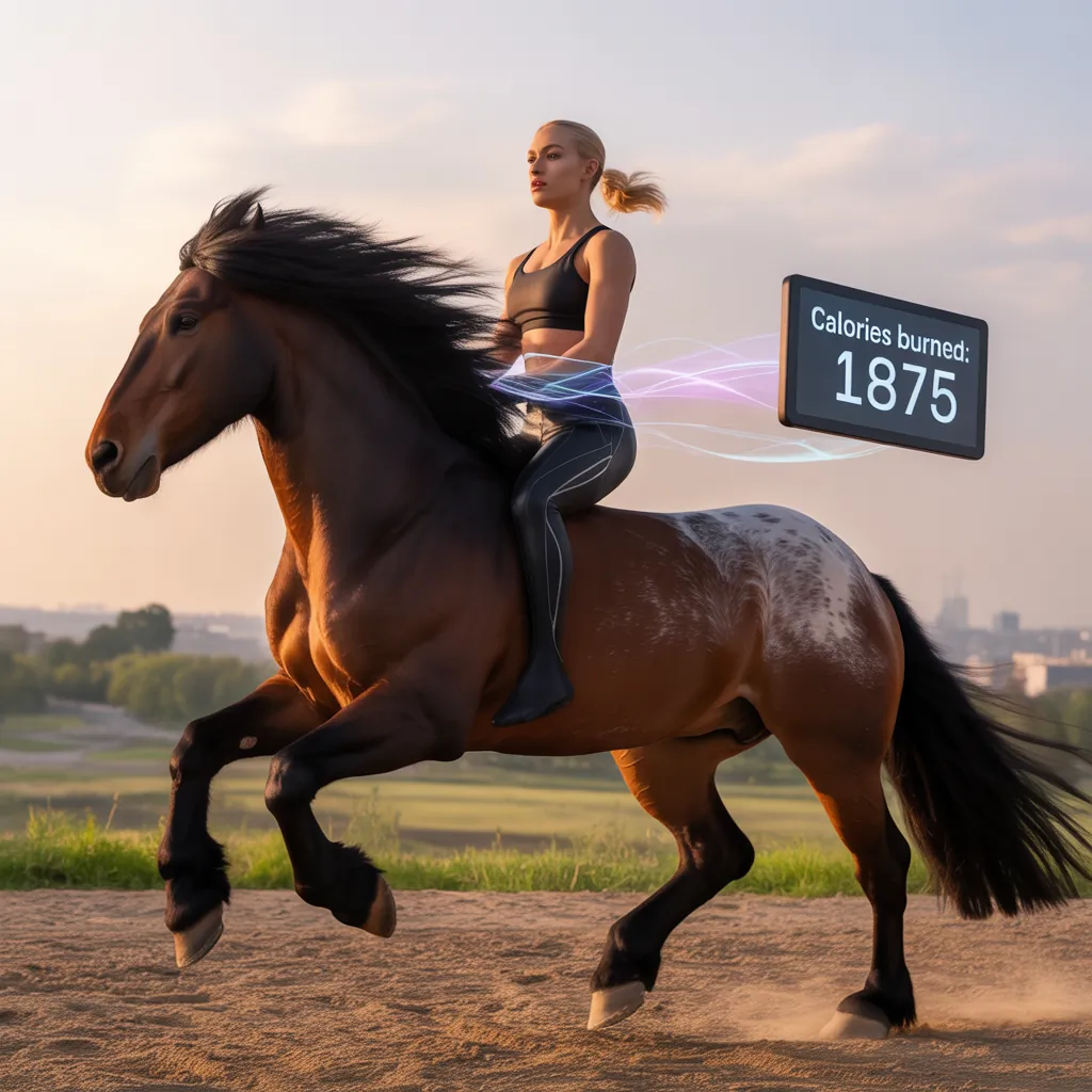 how many calories do you burn riding horses