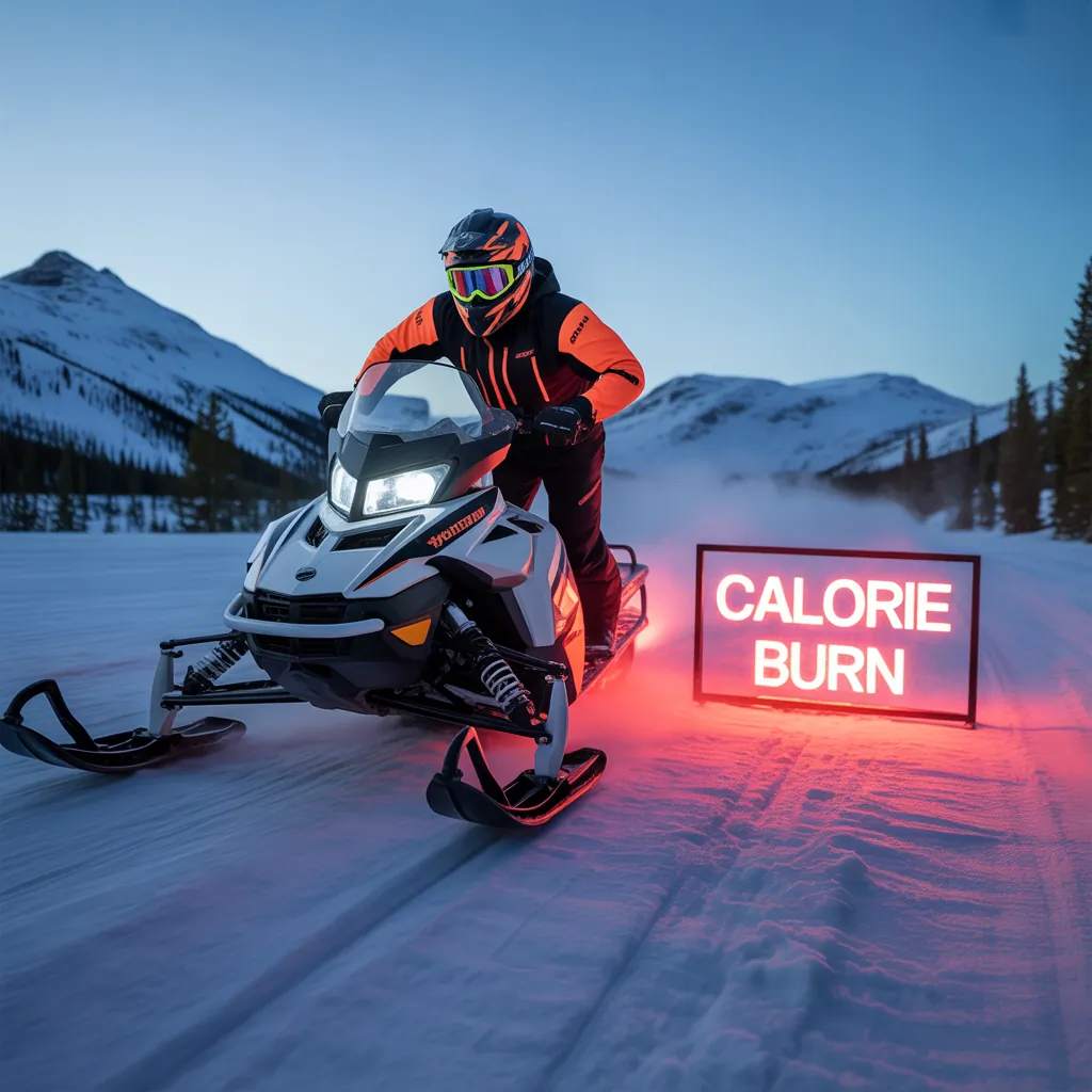 how many calories do you burn snowmobiling