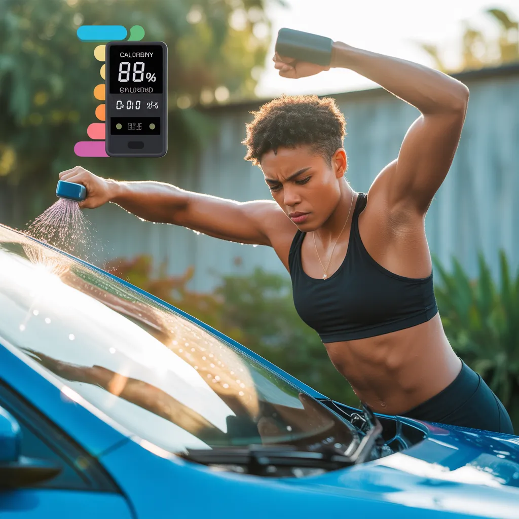 how many calories do you burn washing the car