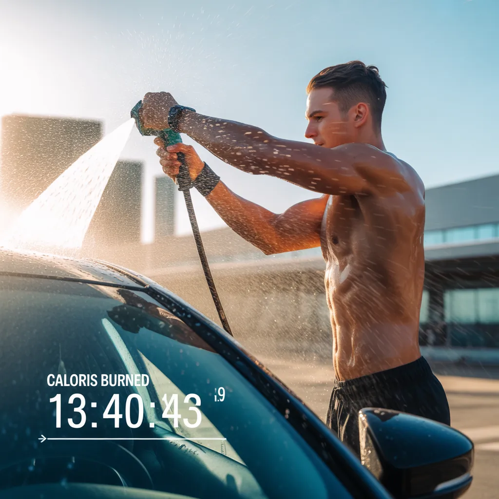 how many calories do you burn washing the car
