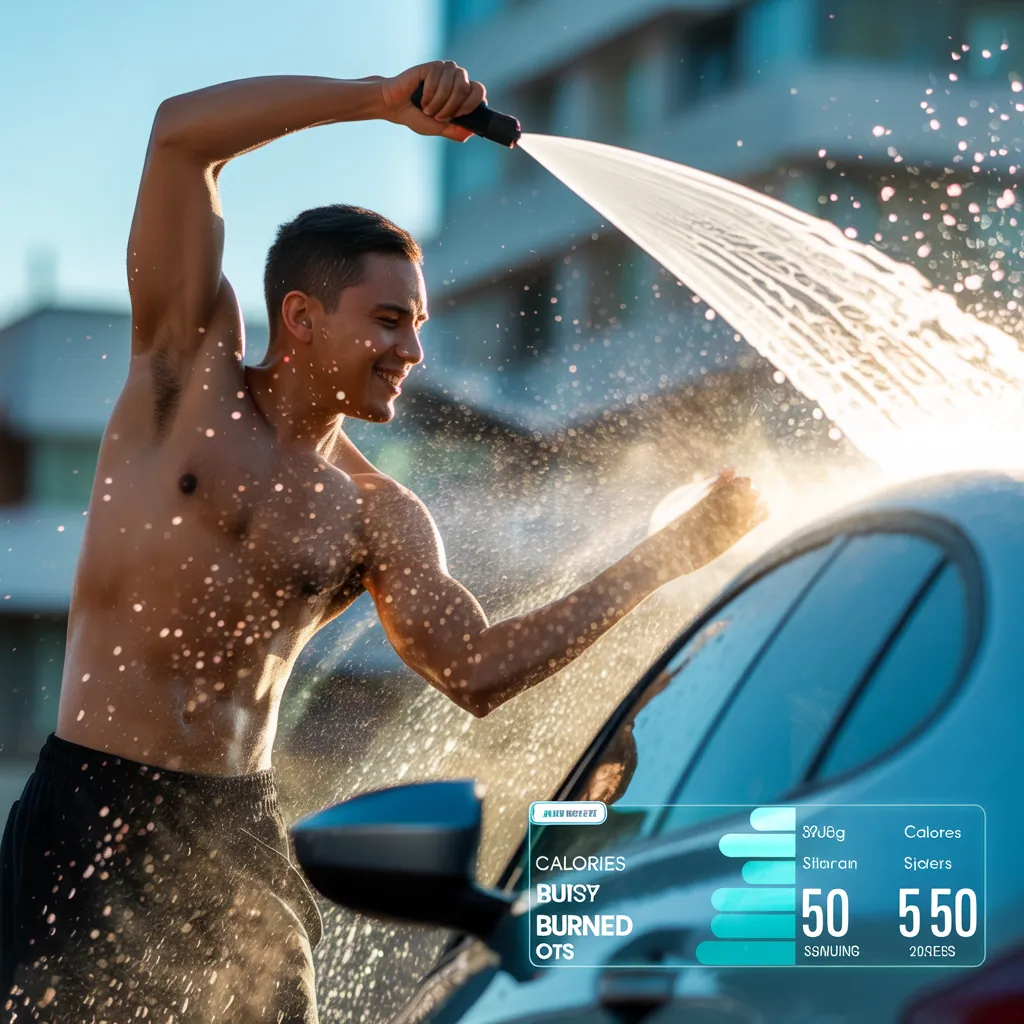 how many calories do you burn washing the car