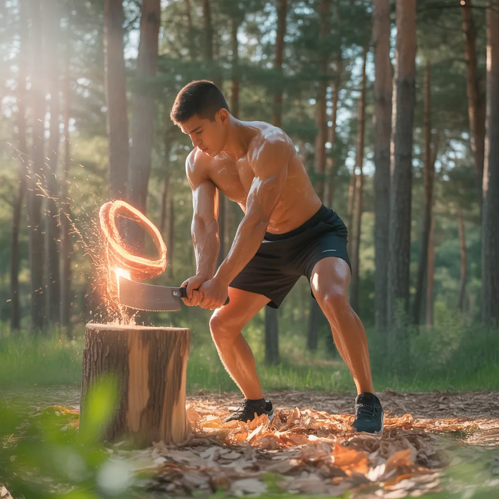 how many calories does chopping wood burn