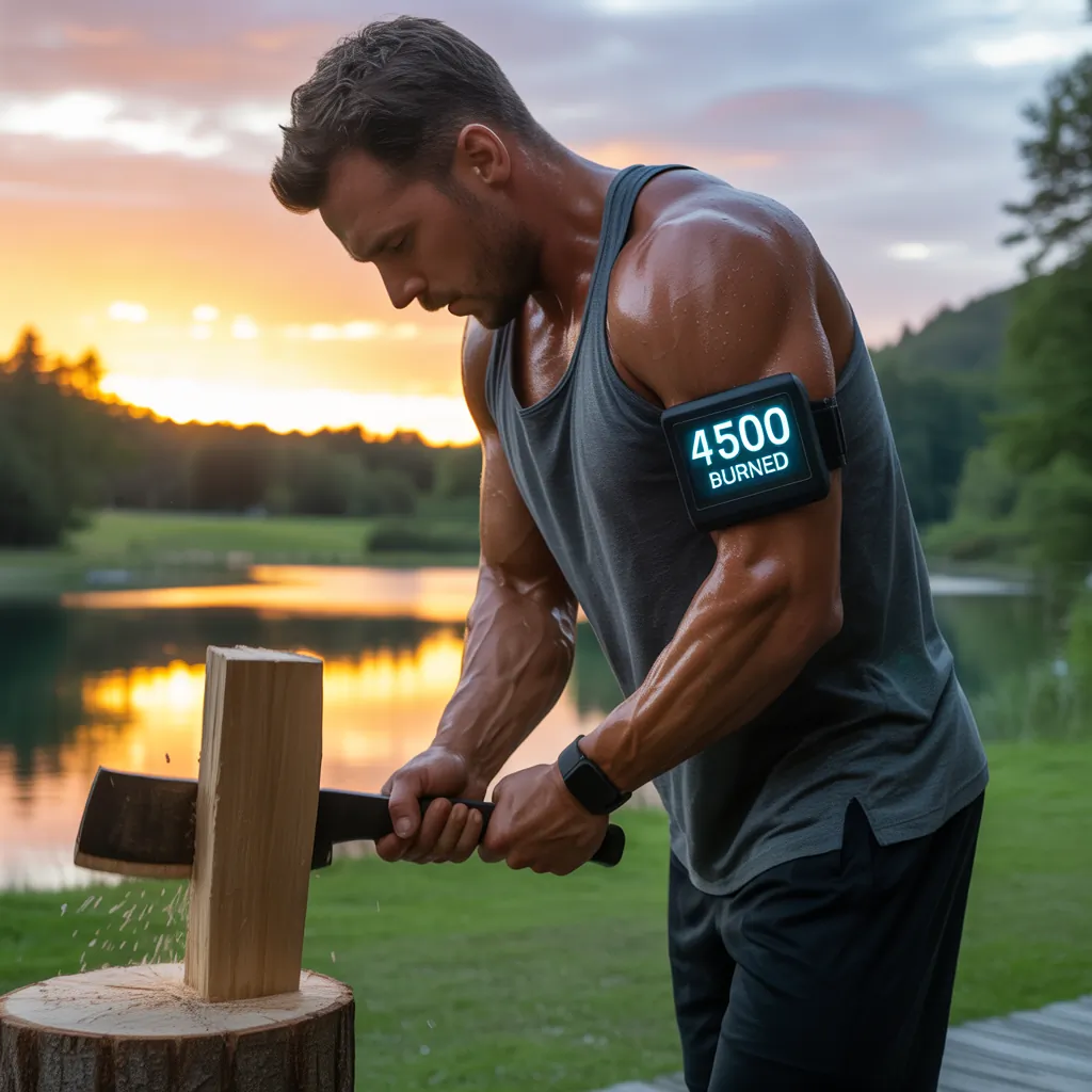 how many calories does chopping wood burn