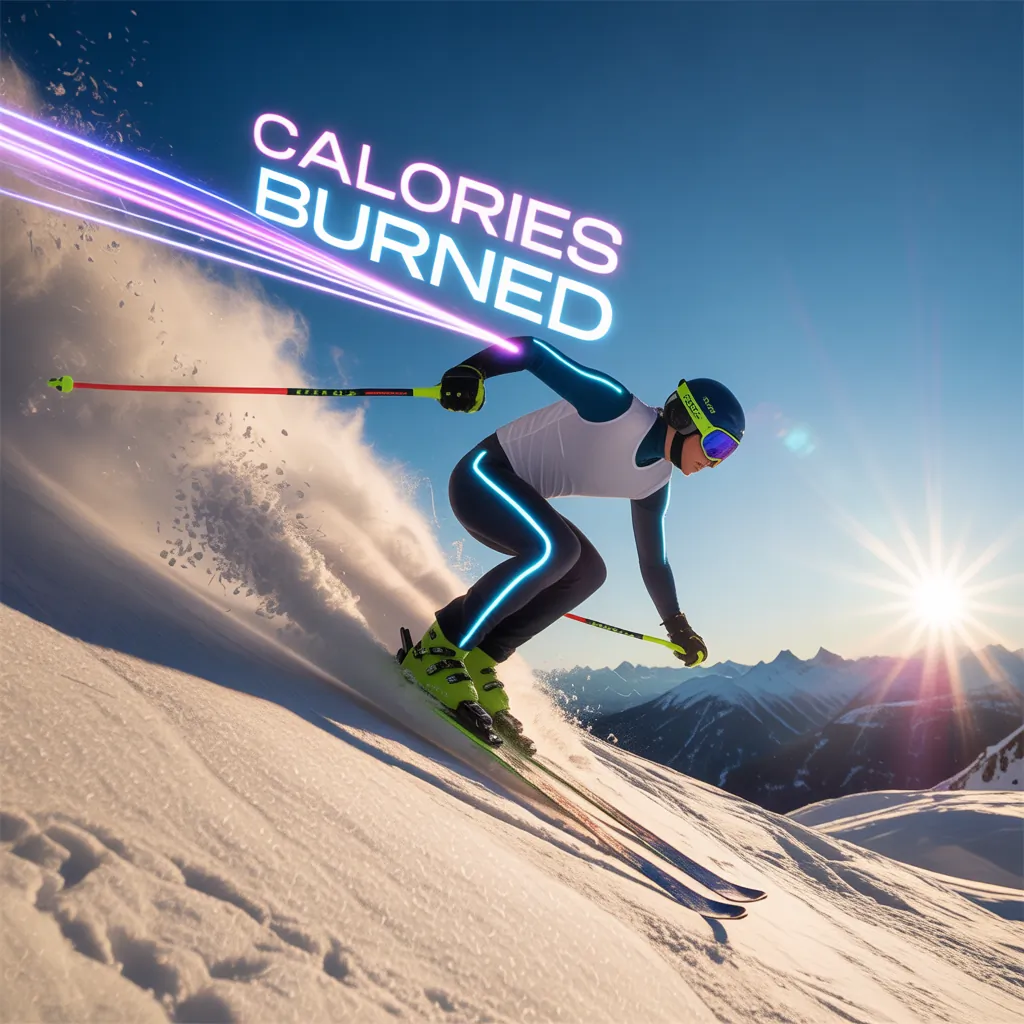 how many calories does downhill skiing burn