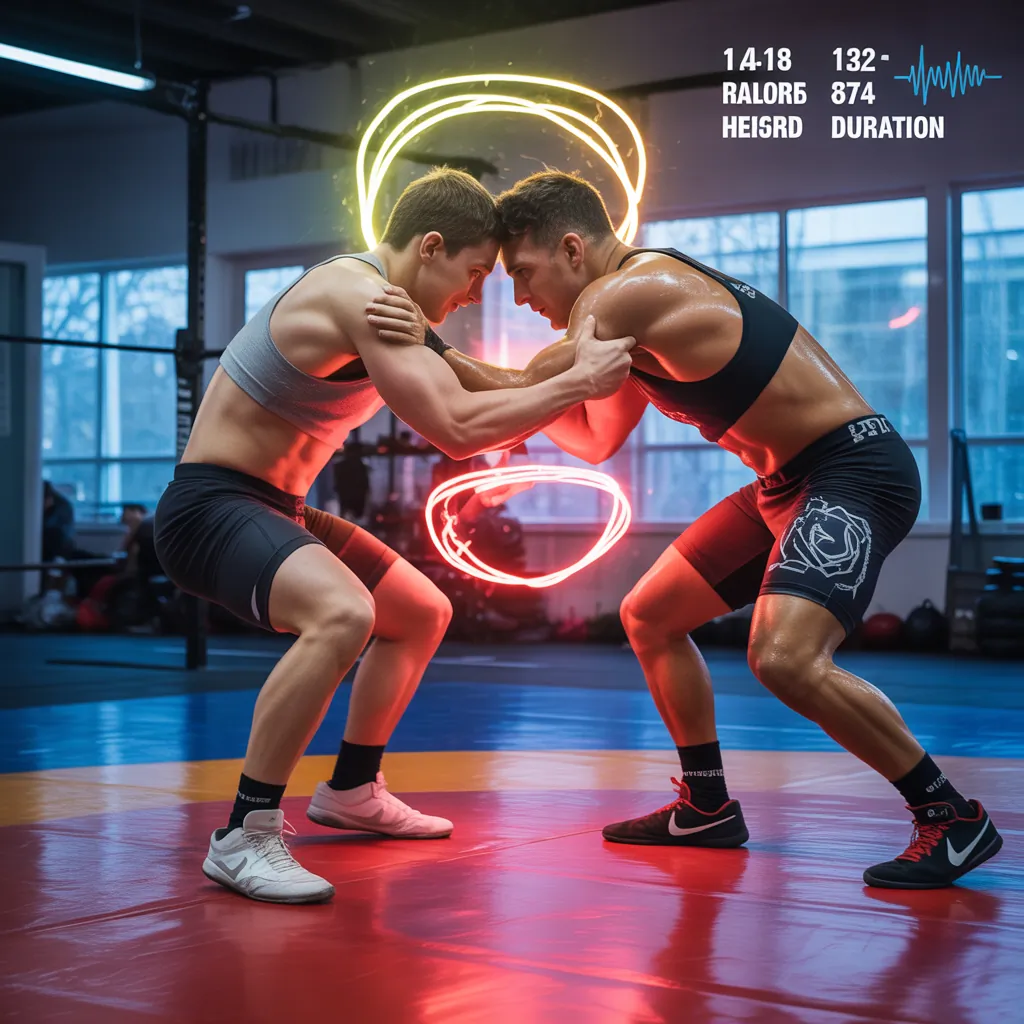 how many calories does wrestling burn