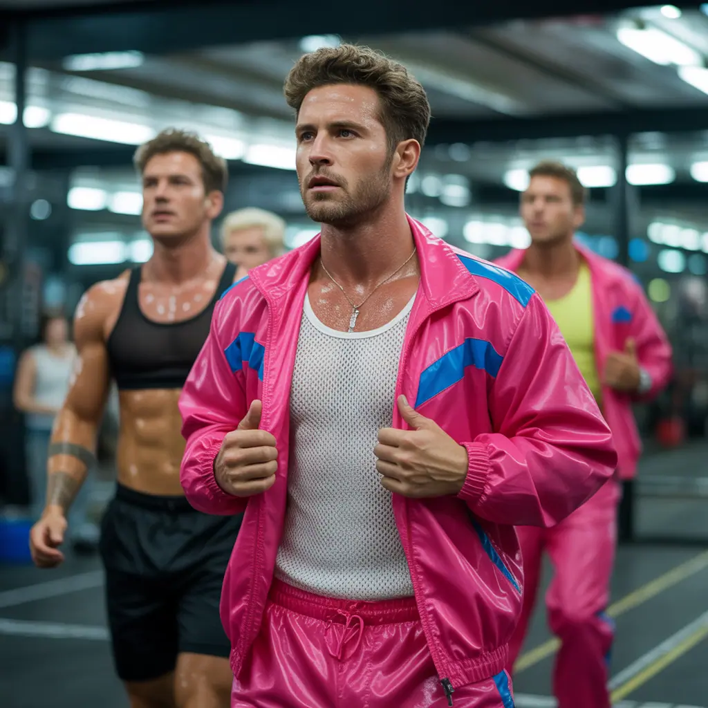 mens 80s workout clothes