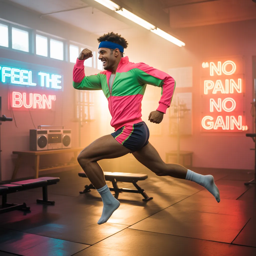 mens 80s workout clothes