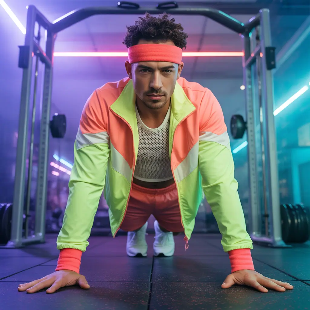 mens 80s workout clothes