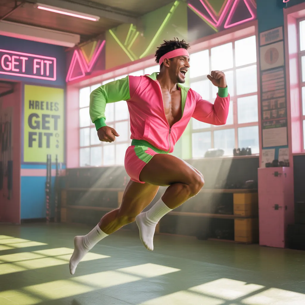 mens 80s workout clothes