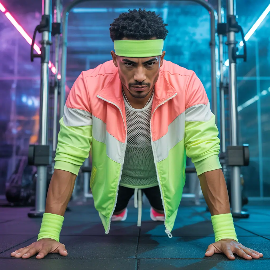 mens 80s workout clothes