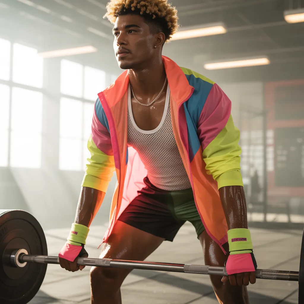 mens 80s workout clothes