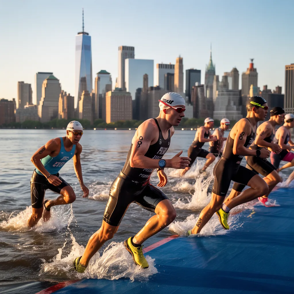 nyc triathlon in big apple race