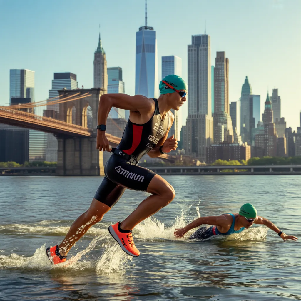 nyc triathlon in big apple race