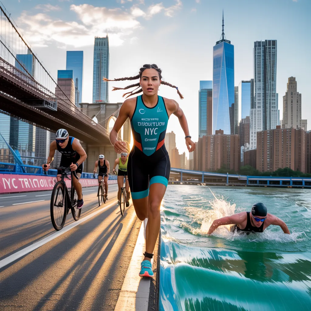 nyc triathlon in big apple race