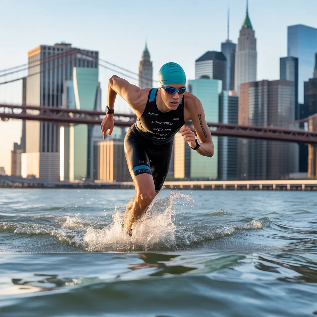 nyc triathlon in big apple race