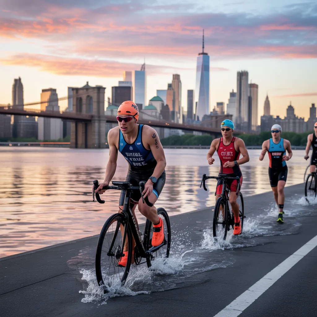 nyc triathlon in big apple race