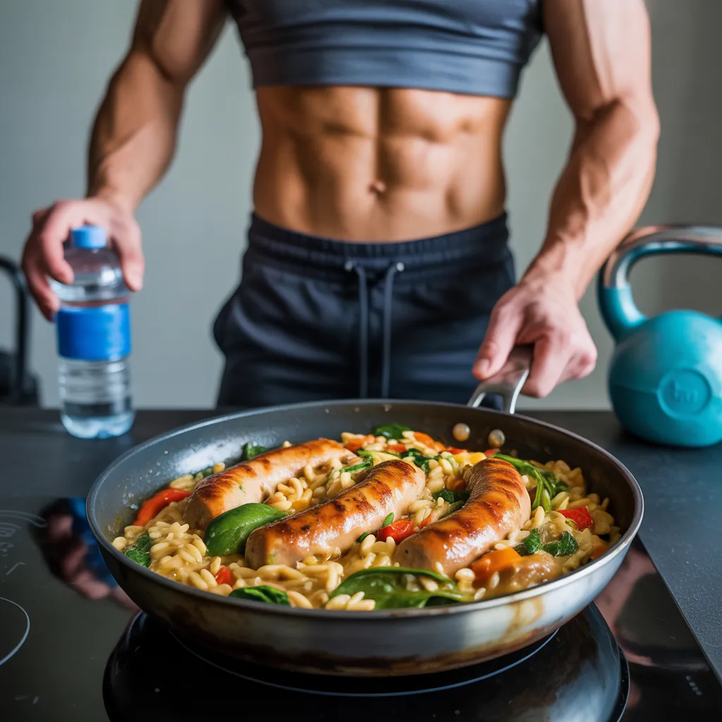 one pan chicken sausage orzo