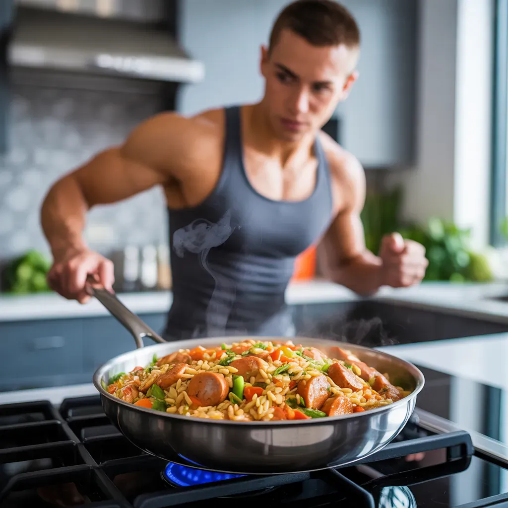 one pan chicken sausage orzo