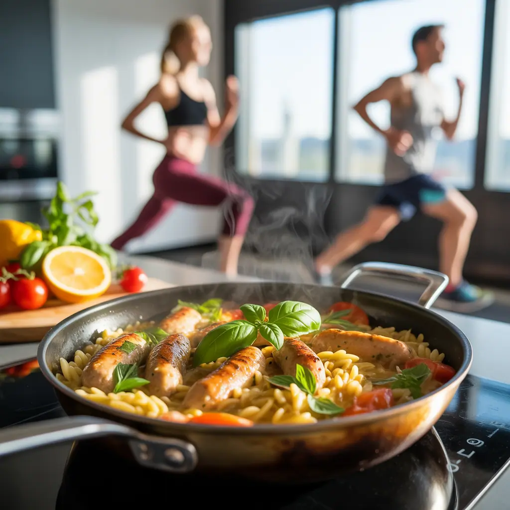 one pan chicken sausage orzo