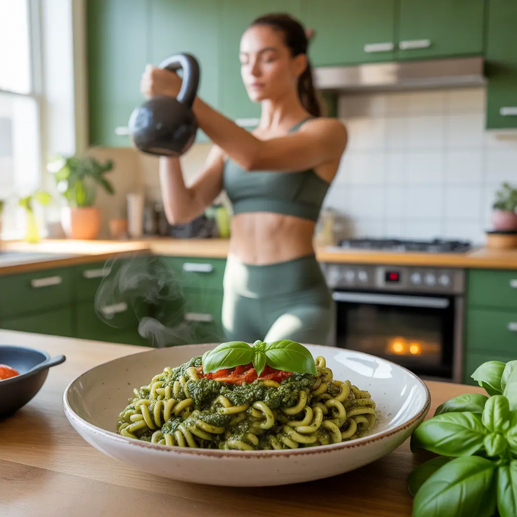 vegan pesto cavatappi