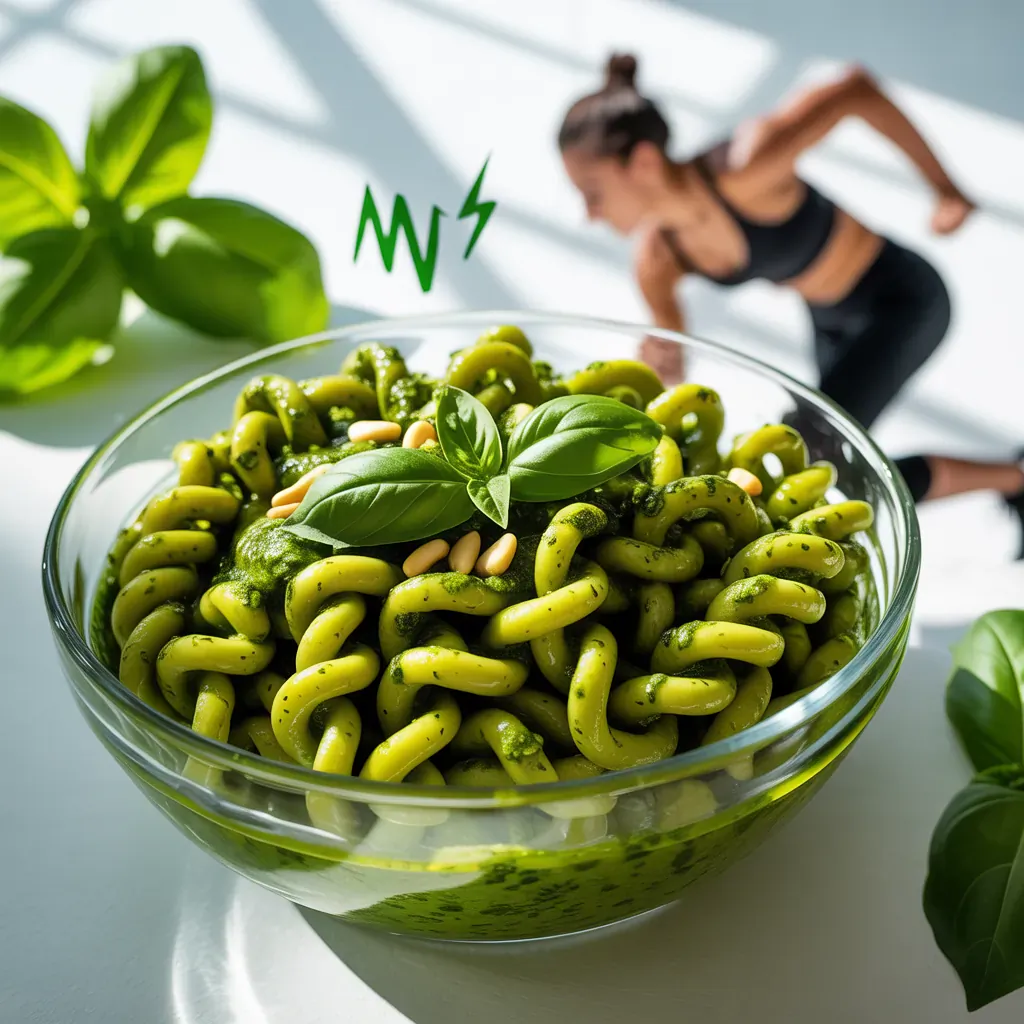 vegan pesto cavatappi