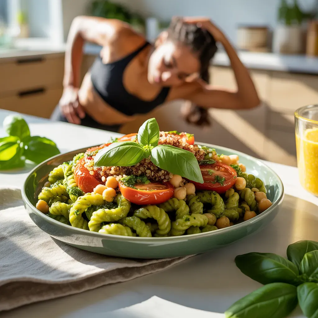 vegan pesto cavatappi