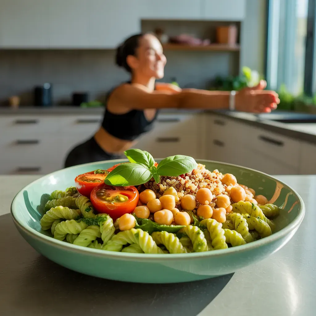 vegan pesto cavatappi